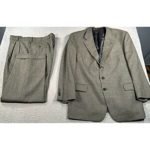 Joseph‎ Abboud Suit Coat Men's 43 Gray Houndstooth Blazer 2 Pieces Office USA